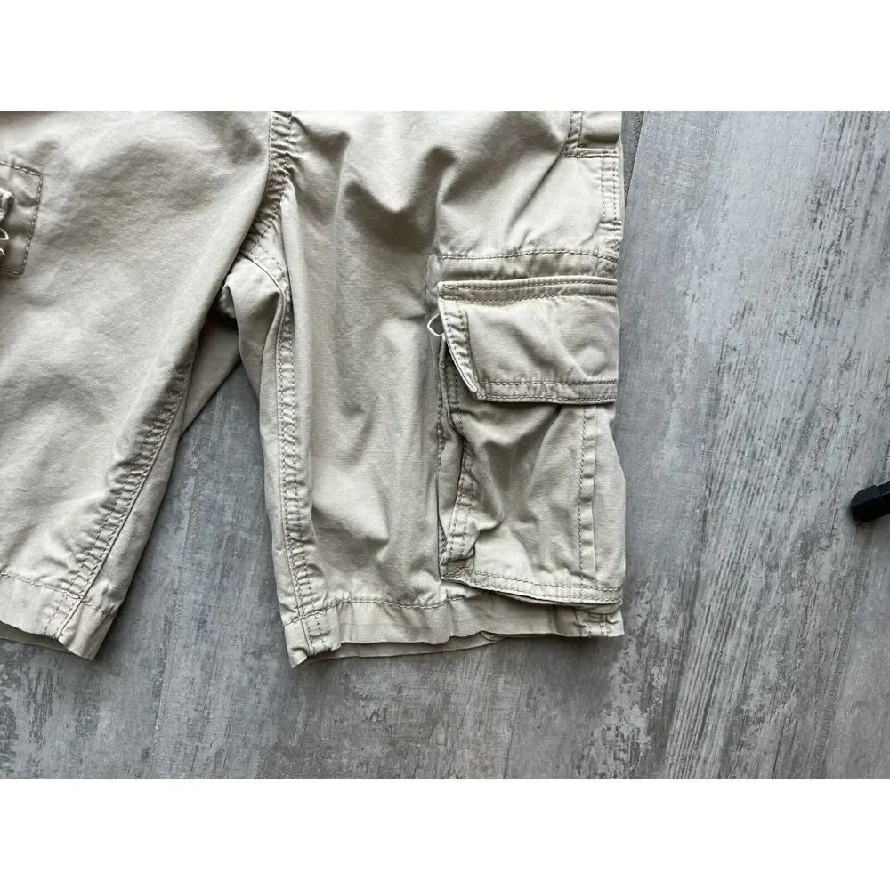 GAP Kids Boys Drawstring Elastic Cargo Shorts Beige Shorts Khaki M 8-9 Casual